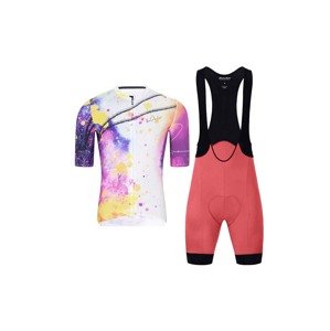 HOLOKOLO Cyklistický krátky dres a krátke nohavice - SPLASH - viacfarebná/ružová/fialová