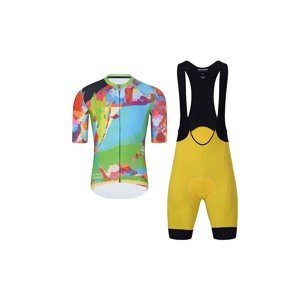 HOLOKOLO Cyklistický krátky dres a krátke nohavice - DEER - viacfarebná/žltá/zelená