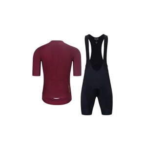 HOLOKOLO Cyklistický krátky dres a krátke nohavice - EYELET - bordová