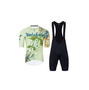 HOLOKOLO Cyklistický krátky dres a krátke nohavice - DRAGON - oranžová/zelená