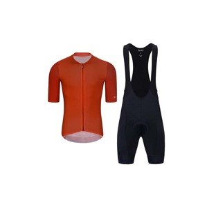 HOLOKOLO Cyklistický krátky dres a krátke nohavice - PERFORMANCE - oranžová/čierna