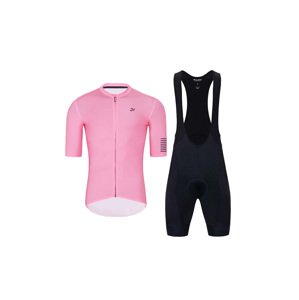 HOLOKOLO Cyklistický krátky dres a krátke nohavice - VICTORIOUS ELITE - ružová/čierna