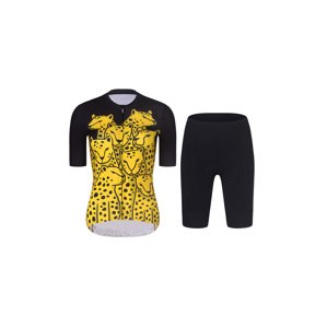 RIVANELLE BY HOLOKOLO Cyklistický krátky dres a krátke nohavice - CHEETAH II - čierna/žltá