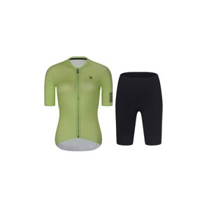 RIVANELLE BY HOLOKOLO Cyklistický krátky dres a krátke nohavice - VICTORIOUS ELITE - svetlo zelená/čierna