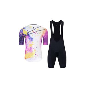 HOLOKOLO Cyklistický krátky dres a krátke nohavice - SPLASH - šedá/fialová