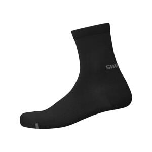 SHIMANO Cyklistické ponožky klasické - PERFORMANCE MID - čierna