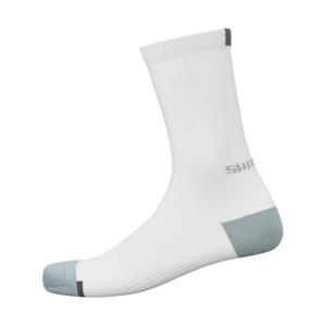 SHIMANO Cyklistické ponožky klasické - PERFORMANCE - biela 36-40