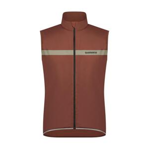 SHIMANO Cyklistická vesta - EVOLVE WIND INSULATED - hnedá XL