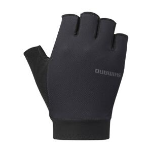 SHIMANO Cyklistické rukavice krátkoprsté - EXPLORER - čierna