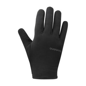 SHIMANO Cyklistické rukavice dlhoprsté - LIGHT THERMAL - čierna