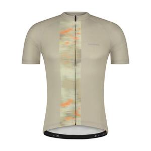 SHIMANO Cyklistický dres s krátkym rukávom - LOGO 2 - béžová M