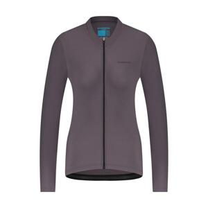SHIMANO Cyklistický dres s dlhým rukávom zimný - ELEMENT LONG - fialová