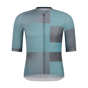 SHIMANO Cyklistický dres s krátkym rukávom - VELOCE - svetlo modrá XL