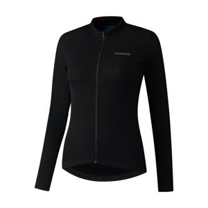 SHIMANO Cyklistický dres s dlhým rukávom zimný - ELEMENT LONG - čierna M