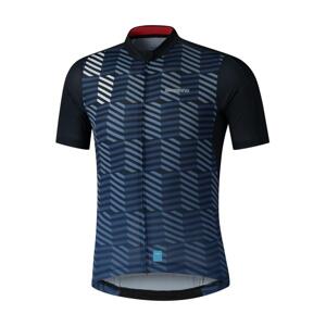 SHIMANO Cyklistický dres s krátkym rukávom - AEROLITE - modrá