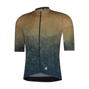SHIMANO Cyklistický dres s krátkym rukávom - EVOLVE - béžová/modrá L