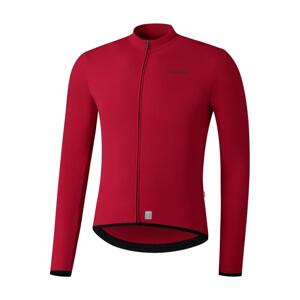 SHIMANO Cyklistický dres s dlhým rukávom letný - VERTEX THERMAL LONG - červená M