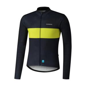 SHIMANO Cyklistický dres s dlhým rukávom letný - VERTEX TEAM LONG - modrá/žltá 2XL