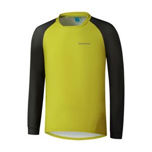 SHIMANO Cyklistický dres s dlhým rukávom letný - MYOKO LONG WARM - žltá/čierna L