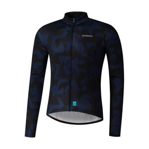 SHIMANO Cyklistický dres s dlhým rukávom letný - VERTEX TEAM LONG - čierna