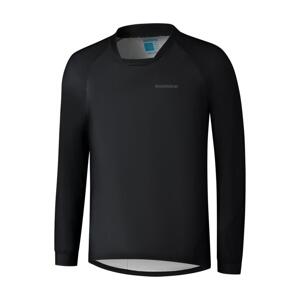 SHIMANO Cyklistický dres s dlhým rukávom letný - MYOKO LONG WARM - čierna XL