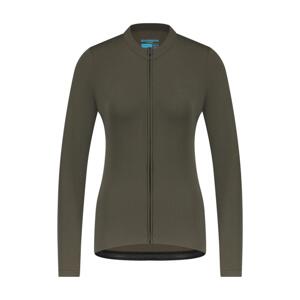 SHIMANO Cyklistický dres s dlhým rukávom zimný - KAEDE THERMAL LONG - šedá L