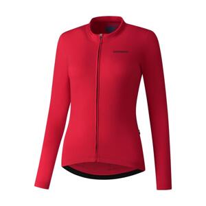 SHIMANO Cyklistický dres s dlhým rukávom zimný - KAEDE THERMAL LONG - ružová S