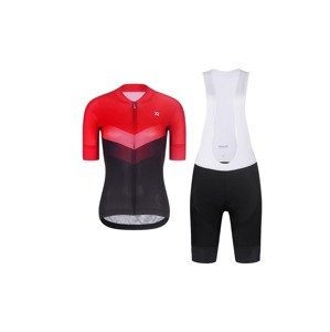 RIVANELLE BY HOLOKOLO Cyklistický krátky dres a krátke nohavice - ARROW II - červená/čierna