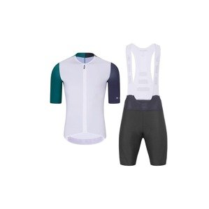 HOLOKOLO Cyklistický krátky dres a krátke nohavice - PERFORMANCE - biela/fialová