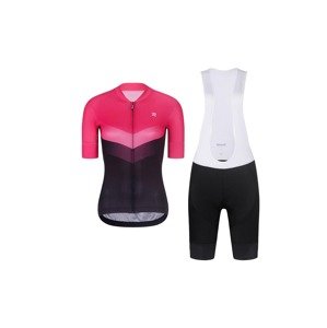 RIVANELLE BY HOLOKOLO Cyklistický krátky dres a krátke nohavice - ARROW II - ružová/čierna