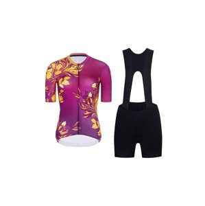 RIVANELLE BY HOLOKOLO Cyklistický krátky dres a krátke nohavice - BAROC - fialová/žltá