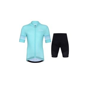 HOLOKOLO Cyklistický krátky dres a krátke nohavice - FLOW JUNIOR - čierna/zelená