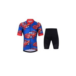 HOLOKOLO Cyklistický krátky dres a krátke nohavice - CARS - červená/čierna/modrá
