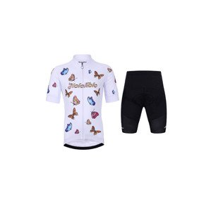 HOLOKOLO Cyklistický krátky dres a krátke nohavice - BUTTERFLIES - čierna/biela