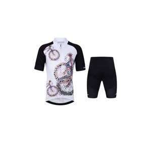 HOLOKOLO Cyklistický krátky dres a krátke nohavice - RIDERS KIDS - viacfarebná/biela/čierna