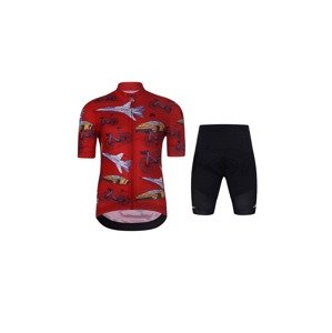HOLOKOLO Cyklistický krátky dres a krátke nohavice - SPEED - čierna/červená/viacfarebná