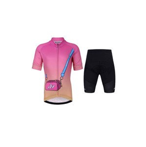 HOLOKOLO Cyklistický krátky dres a krátke nohavice - CANDYBAG - viacfarebná/ružová/čierna