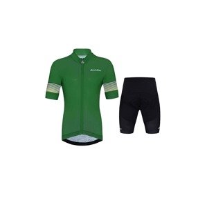 HOLOKOLO Cyklistický krátky dres a krátke nohavice - FLOW JUNIOR - čierna/zelená
