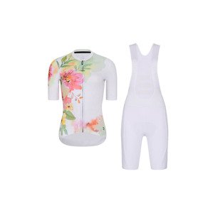 RIVANELLE BY HOLOKOLO Cyklistický krátky dres a krátke nohavice - FLOWERY - viacfarebná/biela